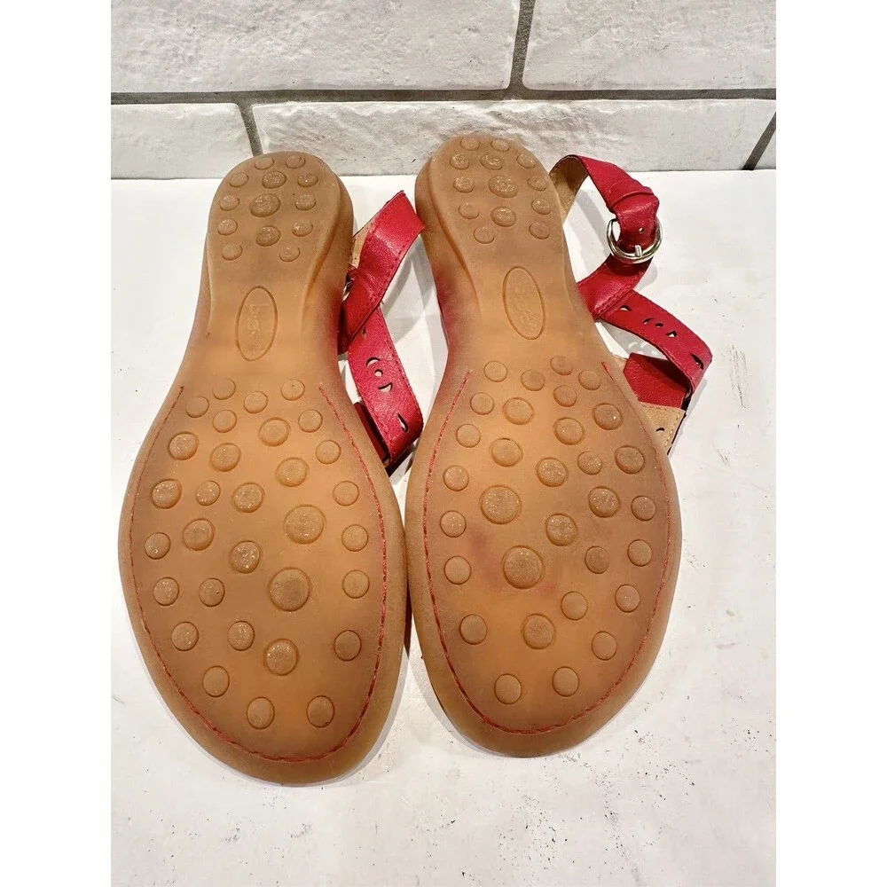 b.o.c. by Born Womens‎ Red Ankle Strap Sandals Sz US 9M